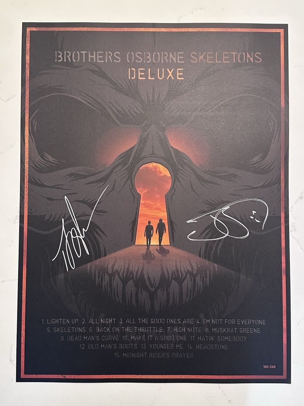 BROTHERS OSBORNE Skeletons Deluxe 18"x24" Poster #160/260 Signed Autographed